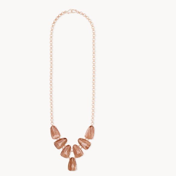 Kendra Scott Harlie Necklace Gold Dusted Glass, 14 Karat Rose Gold Plated NWT - Picture 11 of 11